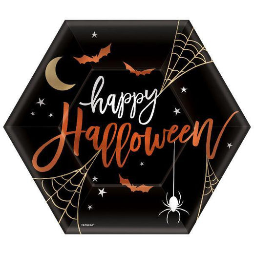 Assiettes en forme d'hexagone Halloween (8/pqt - 9po) -  - Boo'tik d'Halloween