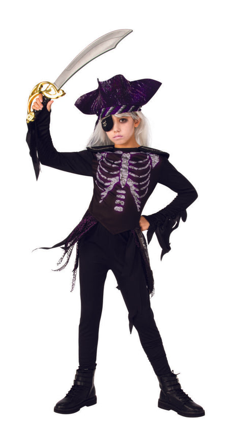 Ghost Pirate Captain Costume - Girl