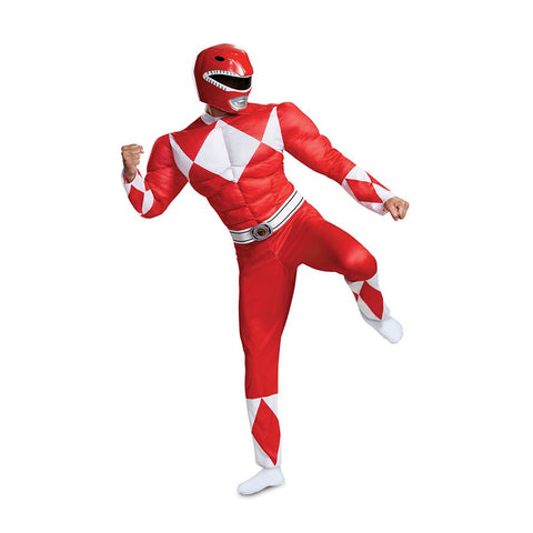 Power Ranger Costume - Red - Adult