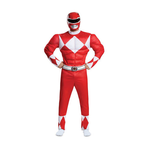 Power Ranger Costume - Red - Adult