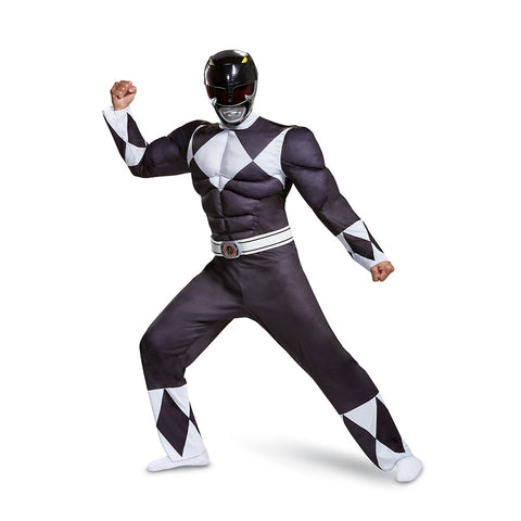 Costume Ranger Noir - Power Rangers - Mighty Morphin - Adulte