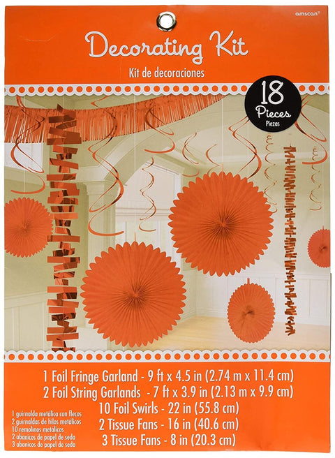 Ensemble de décoration en papier - Orange (18/pqt.) - Décorations - Boo'tik d'Halloween