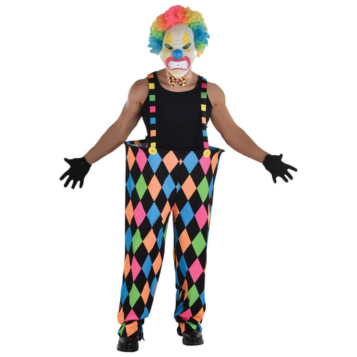 Pantalon à bretelles néon de cirque - Adulte