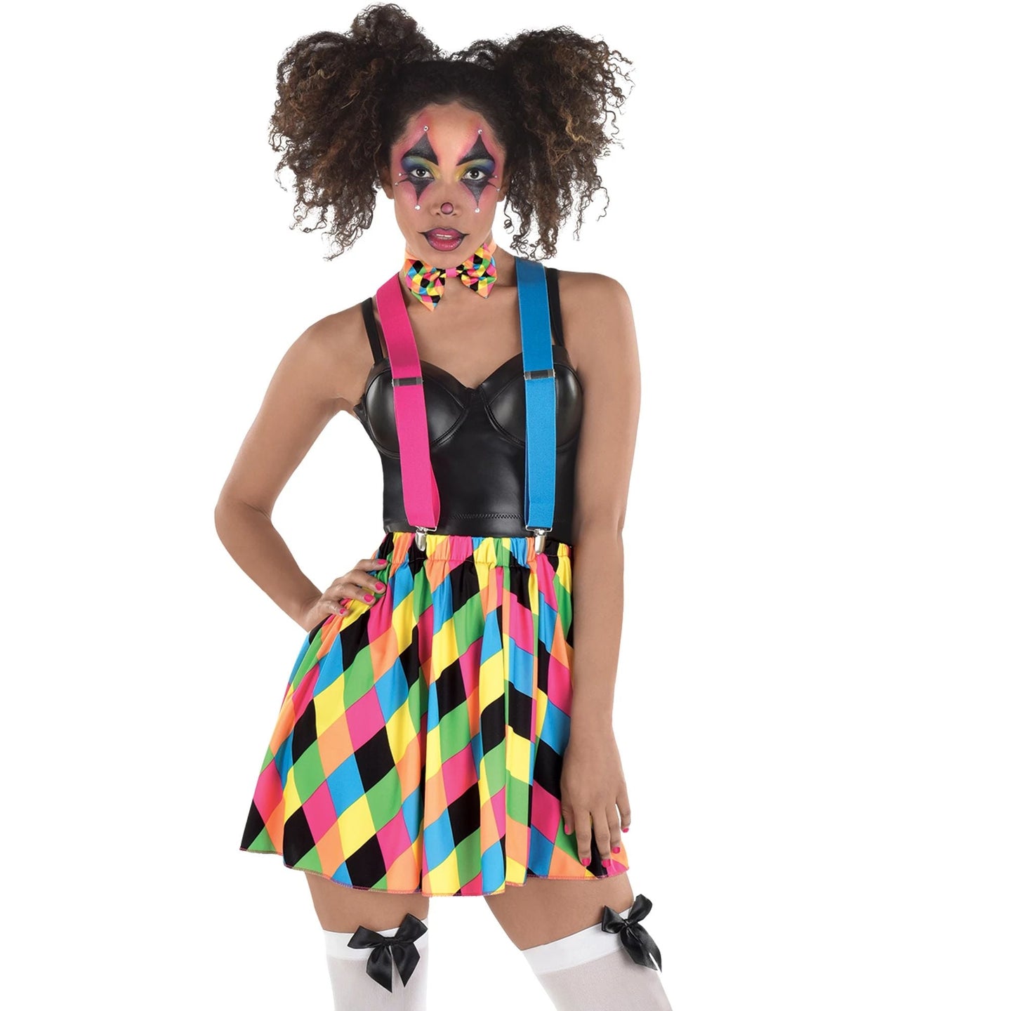 Neon circus skirt with suspender belt
