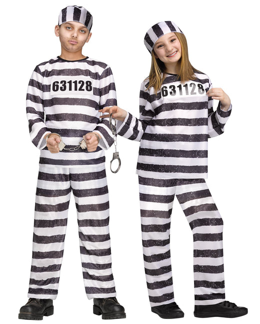 Striped prisoner costume for children