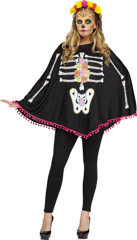 Day of the Dead Poncho - Adult