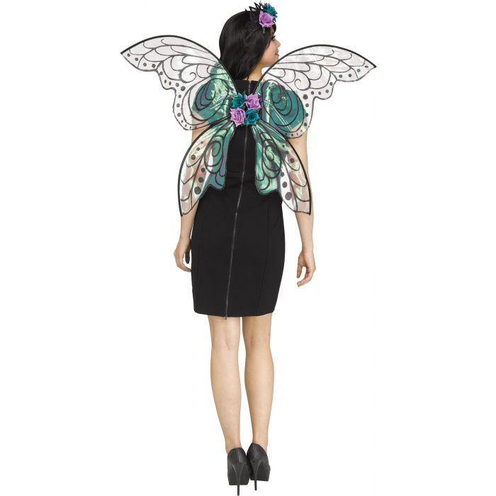 Ailes de Fée avec Fleurs - Noir et Violet