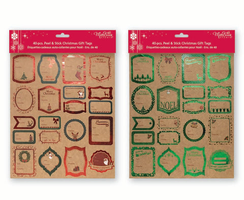 MB Chr. 40 cnt. Kraft/ Foil Gift Tags