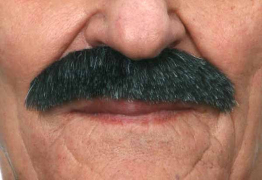 Fausse moustache autocollante - Noir et gris