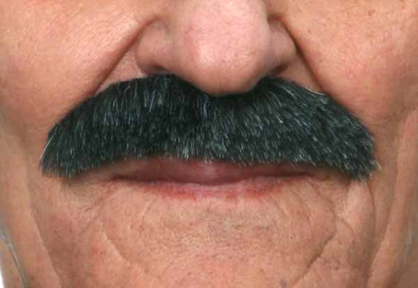 Fausse moustache autocollante - Noir et gris
