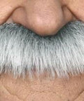 Fausse moustache autocollante - Blanc gris