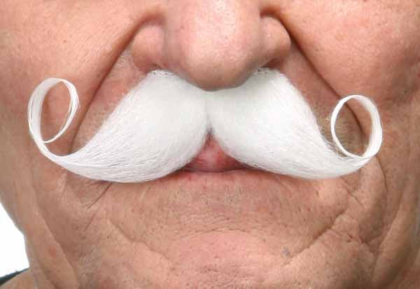 Fausse moustache autocollante - Blanc