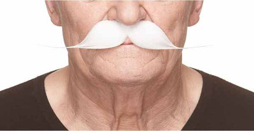 Fausse moustache autocollante - Blanc
