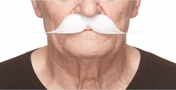 Fausse moustache autocollante - Blanc