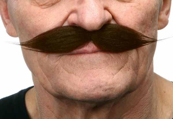 Fausse moustache autocollante - Brun