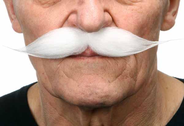 Fausse moustache autocollante - Blanc