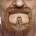Fausse moustache autocollante - Roux - Style 2