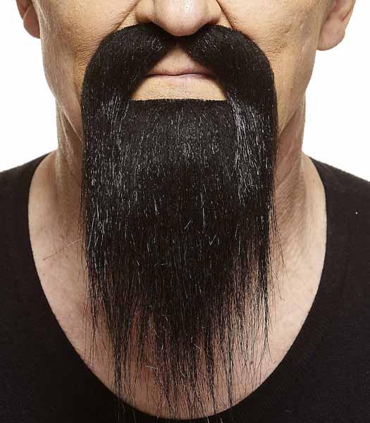 Fausse barbe et moustache autocollante - Noir