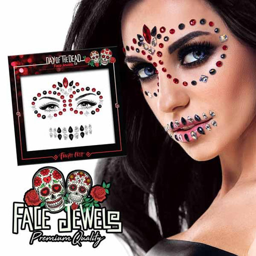Bijoux autocollants pour le visage - Day of the dead