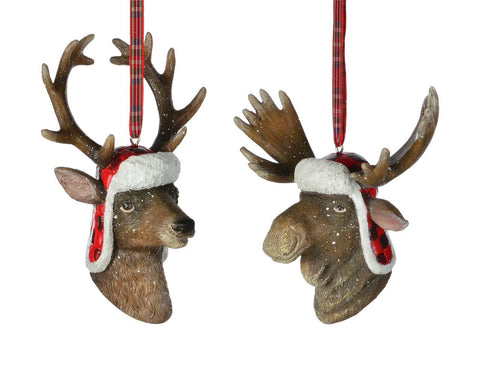 Original head ornament with Christmas hat