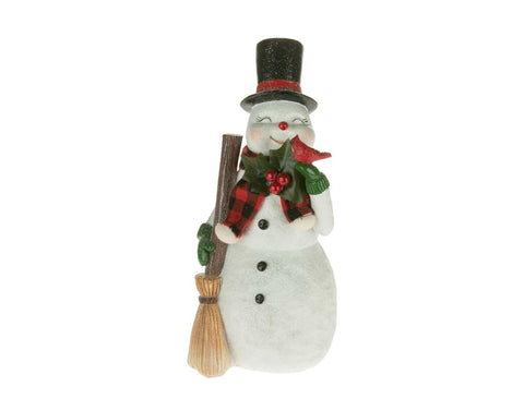 Snowman with broom (10.5")