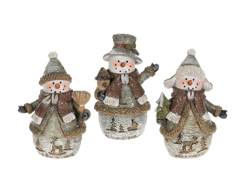 Rustic Snowman with Hat and Jacket (6")