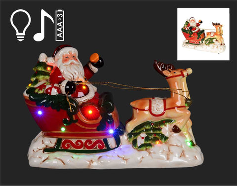 Santa Claus and Reindeer LED (12x8.5")