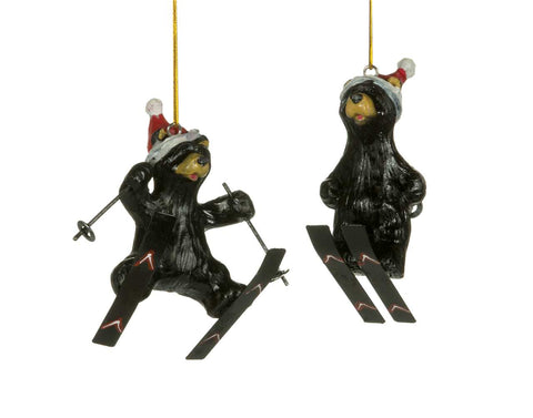 Skiing Bear Ornament (4")