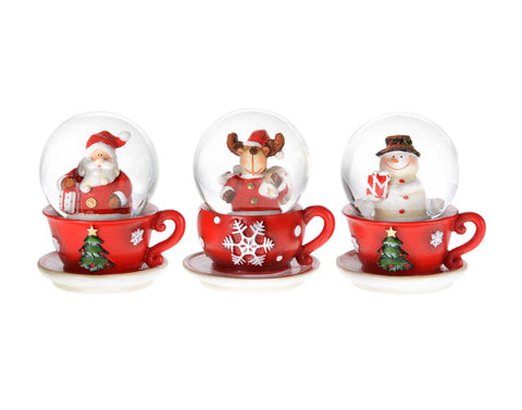 Globe de neige tasse et soucoupes (45 mm)