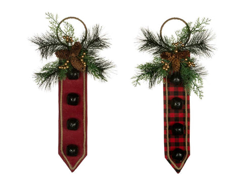 Red/black coat rack with bells (21")