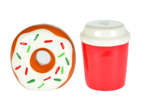 Salt and pepper shakers - Donut and coffee