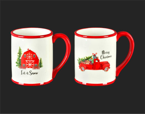 Red/White Truck/Barn Coffee Mug (5")