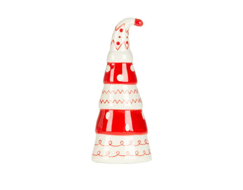 Red/White Christmas Tree with Hat (6")