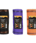 Ruban en Maille Décoratif Rayé - Noir, Violet ou Orange