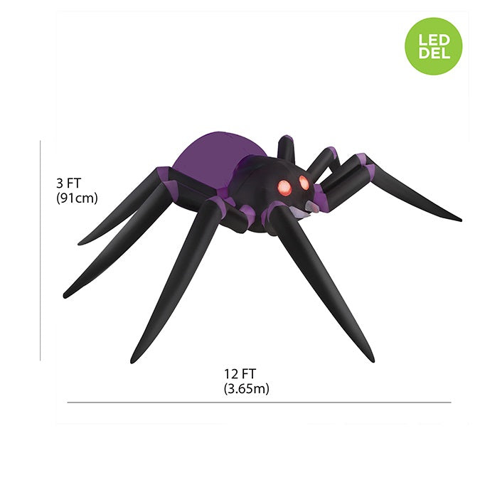 Araignée Gonflable Avec Lumières Del, 3.65m