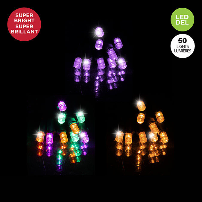 Ensemble de 50 lumières de 8mm (DEL)