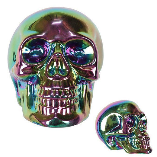 Crâne en porcelaine métallique (5")