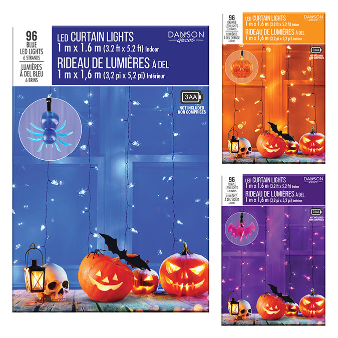 Rideau de 96 lumières DEL d'Halloween