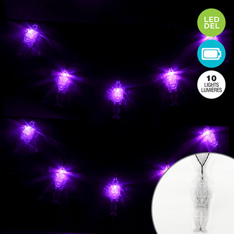 Ensemble de 10 lumières DEL - Violet - Squelette