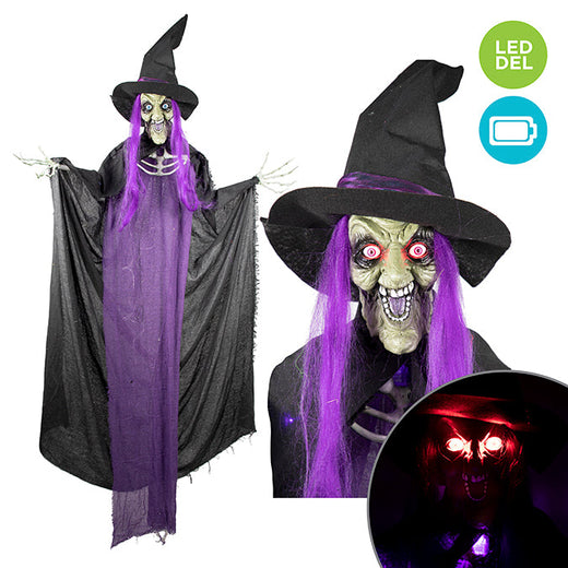 Sorcière à suspendre avec yeux lumineux (2.2m)