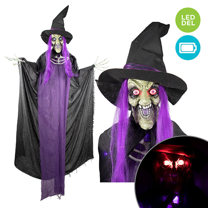 Sorcière à suspendre avec yeux lumineux (2.2m)