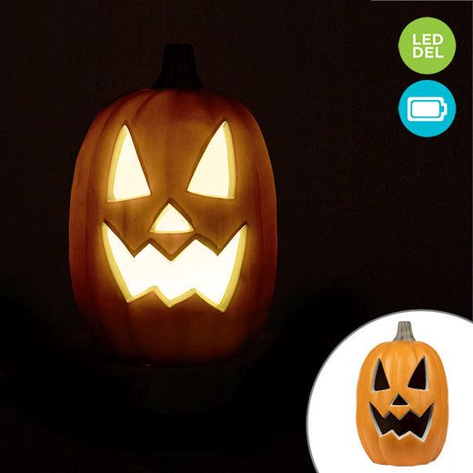 Plastic LED Pumpkin, Warm White Lights, 40cm Height