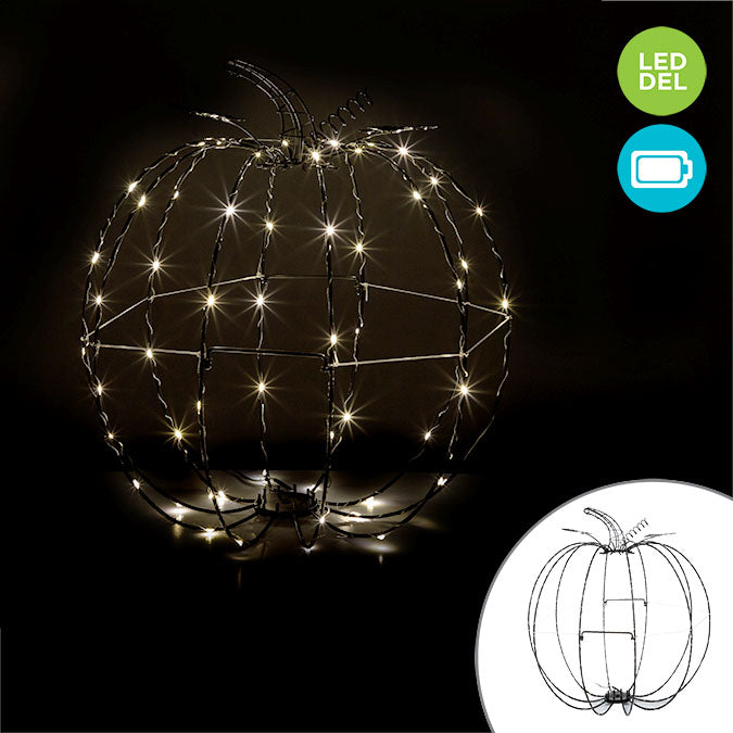 LED Pumpkin With 60 Soft White Micro-tip Lights, 43.5cm