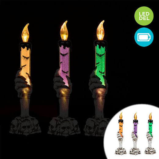 Chandelle DEL avec base de crânes (8.7po)