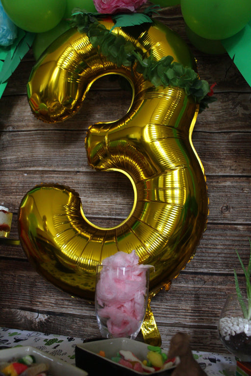 Ballon en aluminium (34") - Chiffre 3 - Or -  - Boo'tik d'Halloween