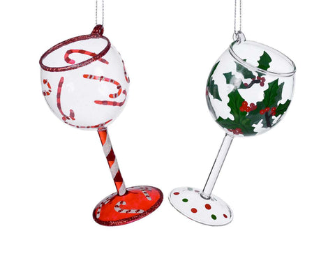 Christmas Wine Glass Ornament (4.5")