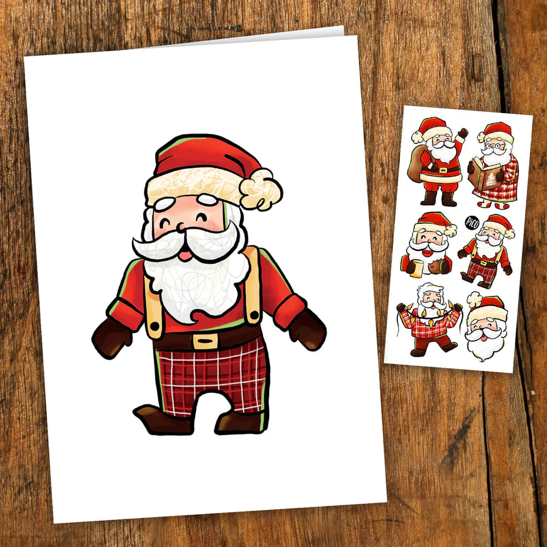 Greeting card - Santa Claus in pajamas - PiCO Tatoo