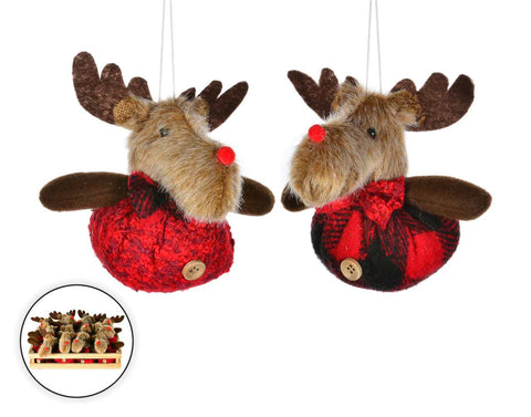 Red/Black Moose Ornament in Box (4")