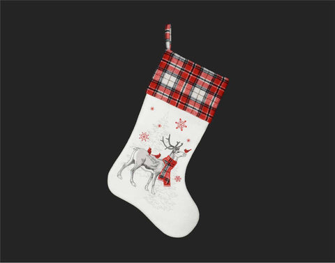 Reindeer with plaid sock (20")