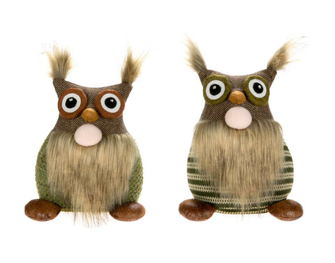 Gnome in Green/Brown with Owl Hat (11")